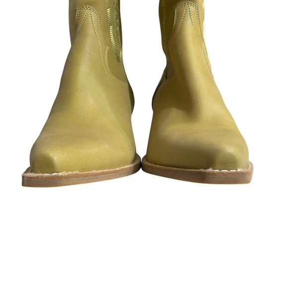 Jeffrey Campbell 8.5 Dagget Style Leather NEW Green Western Boots Free People - Picture 3 of 10